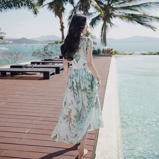 仙女风泳衣女夏2025新款海边度假风遮肚子显瘦保守长裙长款两件套