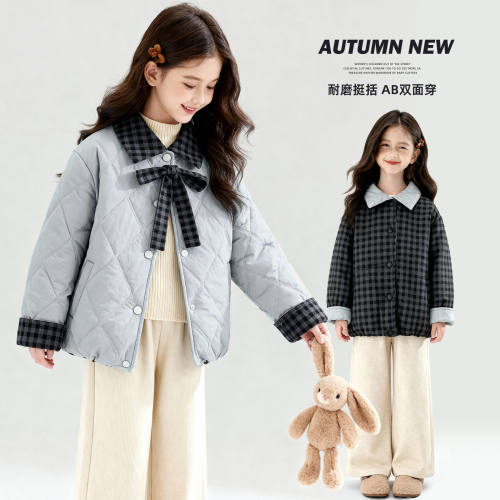 神奇童年女童双面穿加棉棉服外套