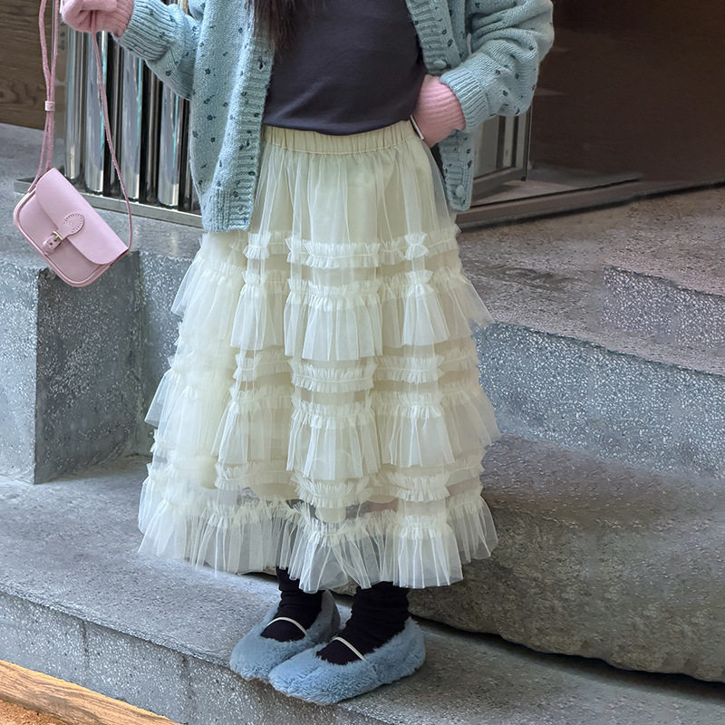 女童洋气网纱蛋糕裙公主裙亲子秋