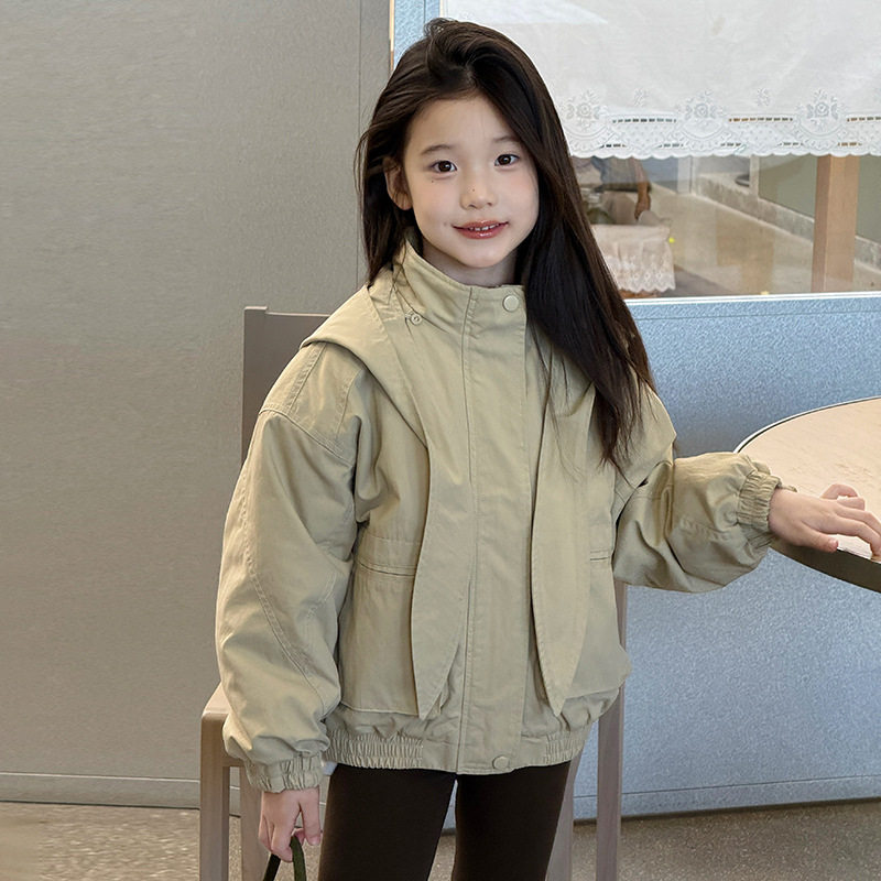 亲子女童洋气立领夹棉外套棉服冬