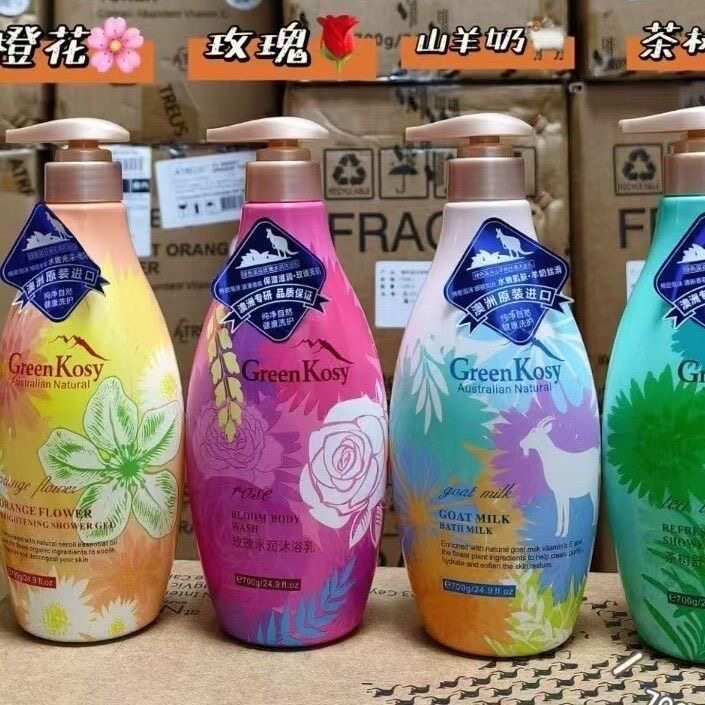 绿色溪谷沐浴露澳洲greenkosy山羊奶丝滑茶树舒爽玫瑰橙花沐浴乳