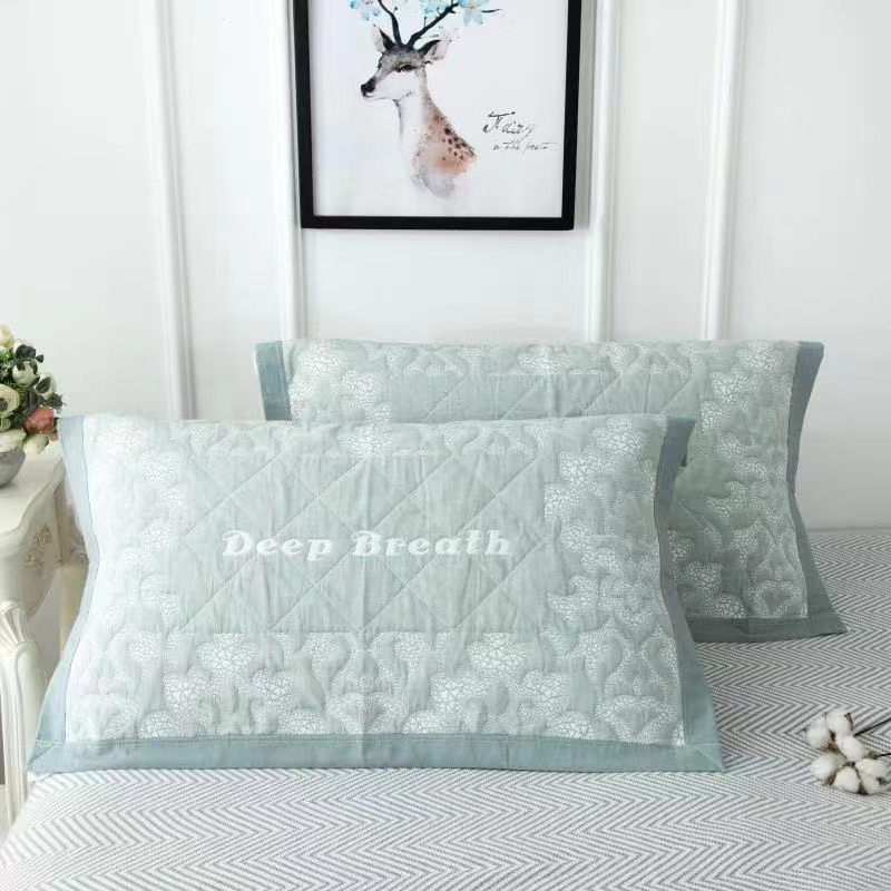 全棉纯棉纱布枕巾一对加大高档