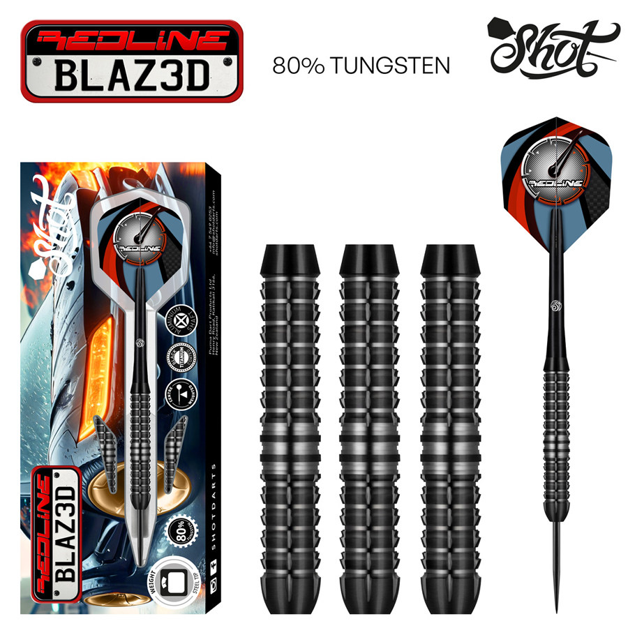 Shot Redline BLAZ3D 80%钨钢专业比赛软硬式家用直桶娱乐用飞镖