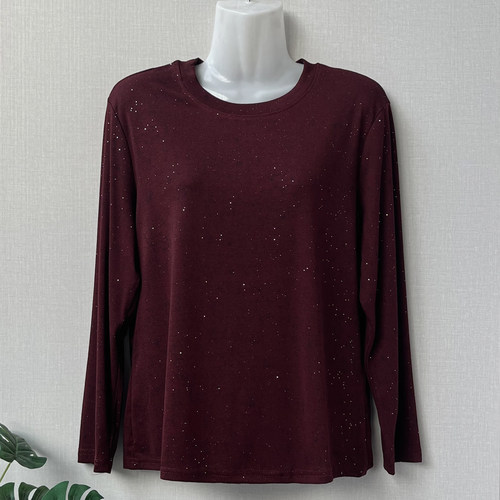 妈妈春秋长袖T恤中老年打底衫