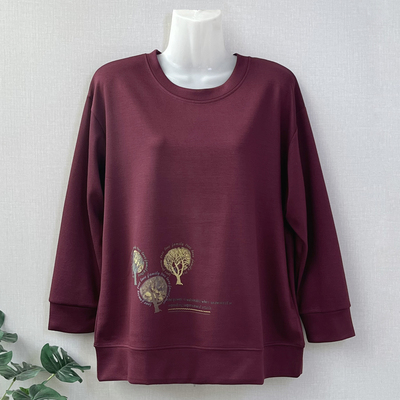 胖妈妈春秋大码洋气减龄圆领卫衣