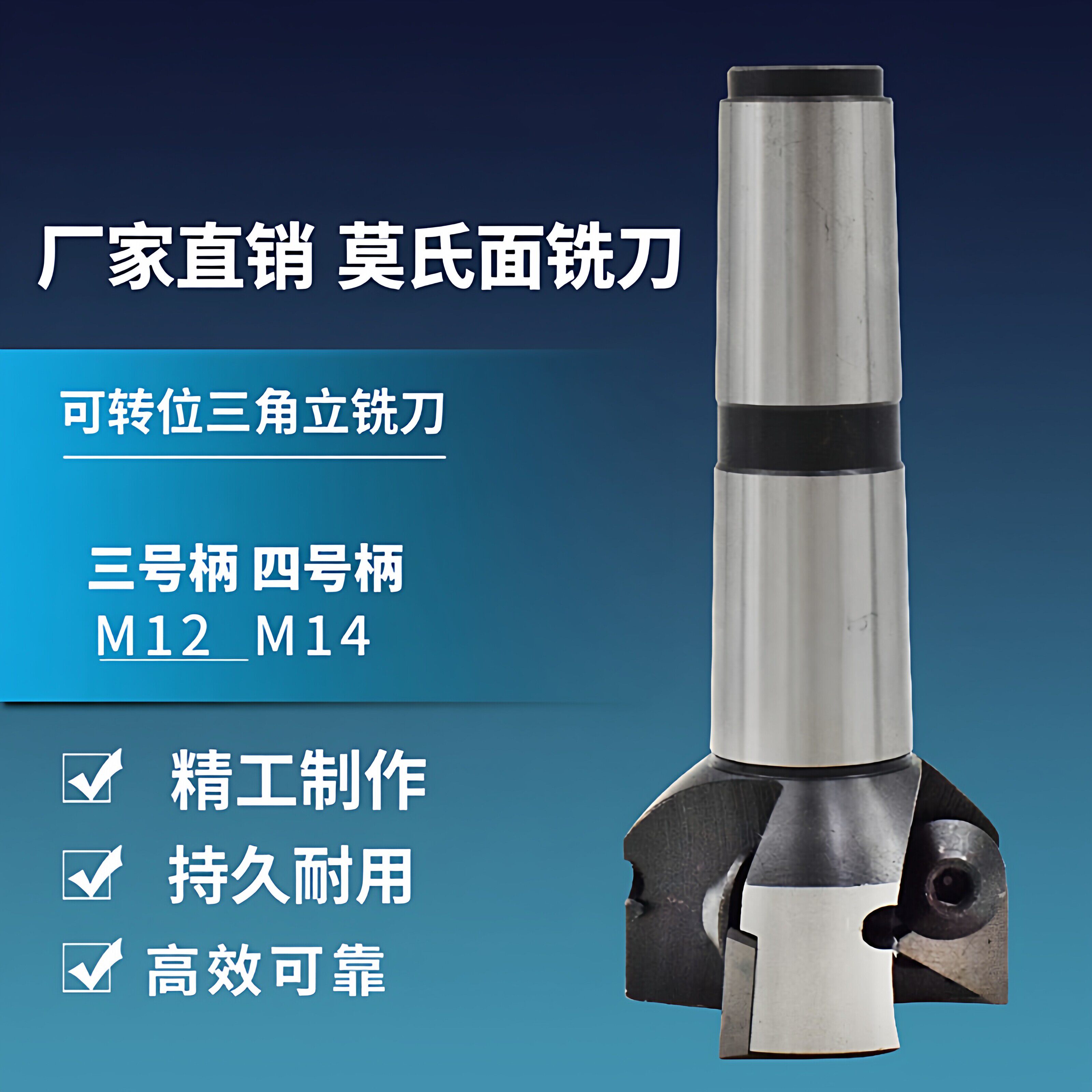莫氏锥柄硬质合金可转位立铣刀