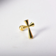 韩国流行纯10K黄金耳钉女 个性 十字架螺纹耳饰潮游泳睡觉不用摘