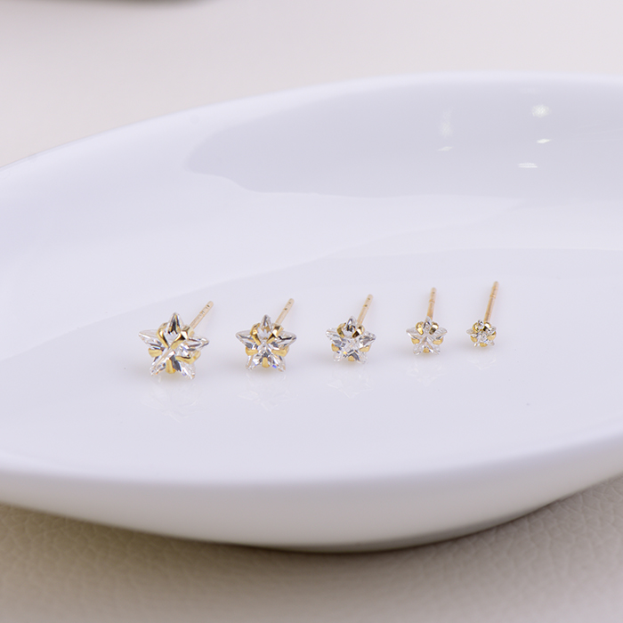 个性百搭迷你锆石五角星单只耳钉