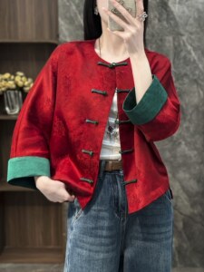 2026早春高端定制真丝香云纱上衣外套女轻奢品质新中式设计感小众