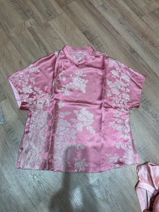 26夏高端定制真丝老缎上衣女轻奢品质新中式盘扣国风设计小众牡丹