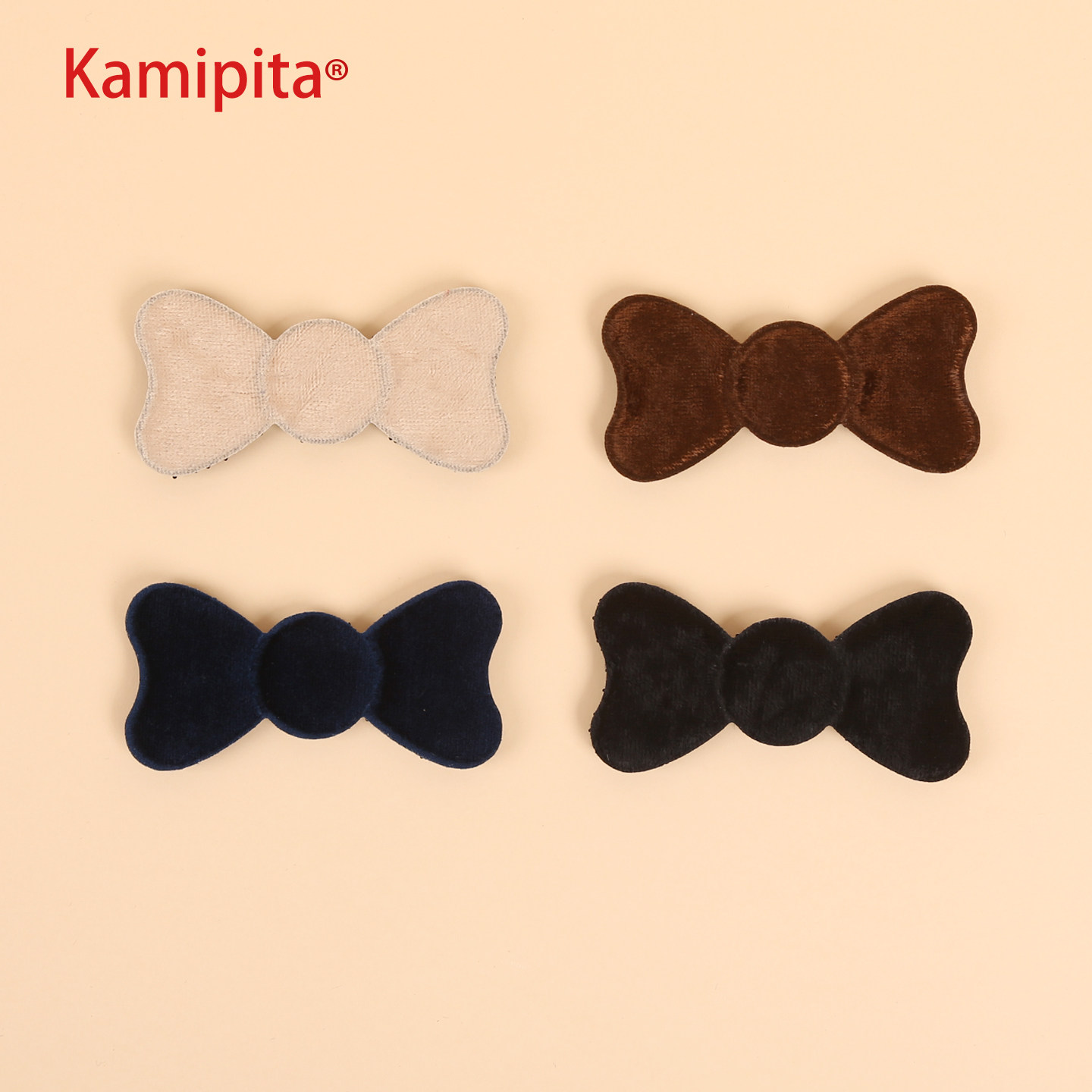 明星同款日本KAMIPITA蝴蝶结碎发贴网红女发饰粘魔术贴刘海贴丝绒