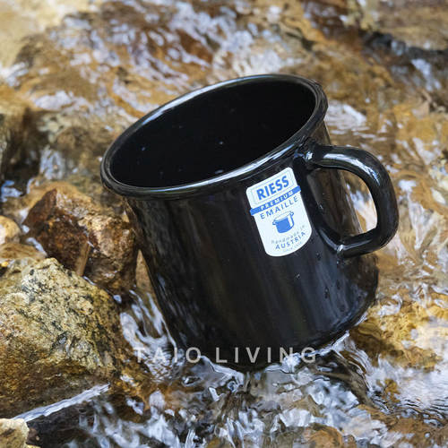 【TAIO限定】奥地利制造露营马克杯 RIESS特定搪瓷酷黑水杯咖啡杯