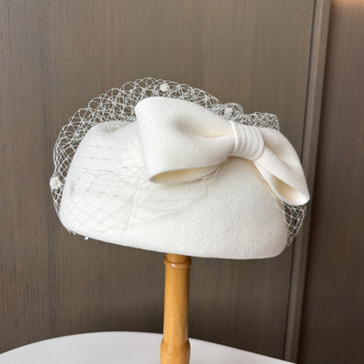 女秋冬小香风优雅气质千金礼帽