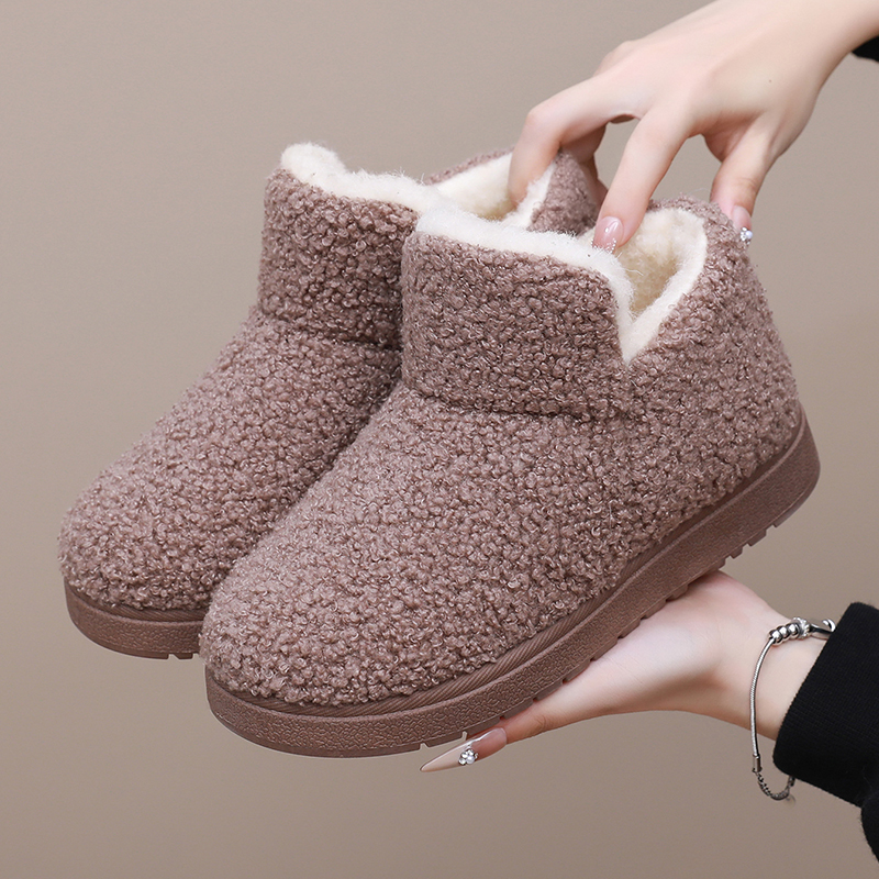 冬季老北京棉鞋女2024新款加绒加厚厚底防滑妈妈鞋居家保暖棉拖鞋