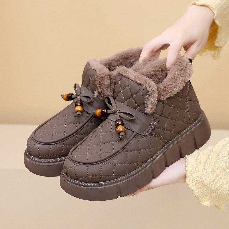 2025冬季新款老北京棉鞋女加绒保暖雪地靴防滑一脚蹬时尚妈妈棉鞋,女鞋,时尚雪地靴,淘宝优惠券,粉丝福利购,淘宝优惠卷