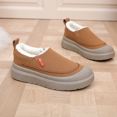 2025冬季新款加绒加厚保暖大棉时尚棉鞋老北京厚底防寒女士雪地靴