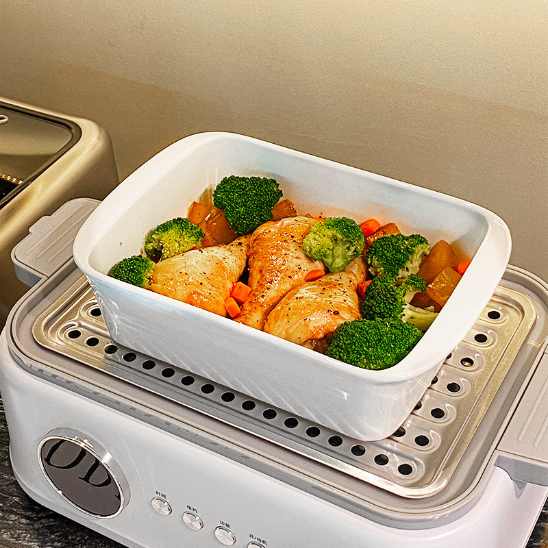 蒸锅专用陶瓷烤盘家用烤箱微波炉焗饭碗创意长方形蒸菜盘烤盘餐具,餐饮具,盘,淘宝优惠券,粉丝福利购,淘宝优惠卷