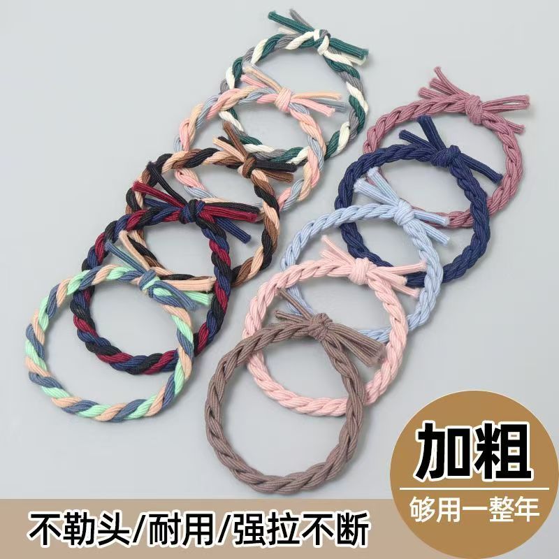 高弹力发圈头绳新款小皮筋女童成人学生马尾扎头黑色麻花头饰发绳