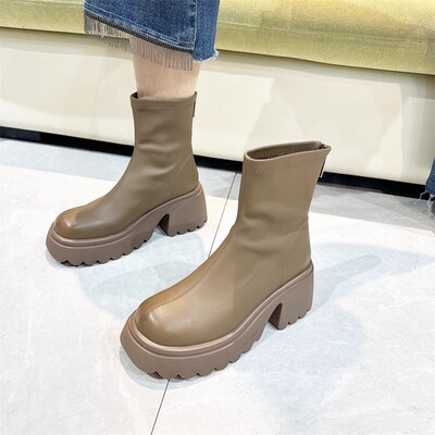 专柜折扣商场撤柜女鞋平底厚底马丁靴短靴女时尚洋气轻便YD23102