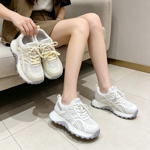 真皮+透网！专柜商场撤柜断码厚底轻便时尚休闲阿甘鞋女M60-36717