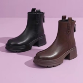 短靴马丁靴女Z51330 专柜撤柜断码 粗跟厚底圆头后拉链时装 20A