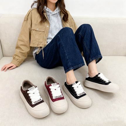 真皮加绒！专柜商场撤柜断码厚底时尚保暖休闲板鞋女Z2-27160-7A