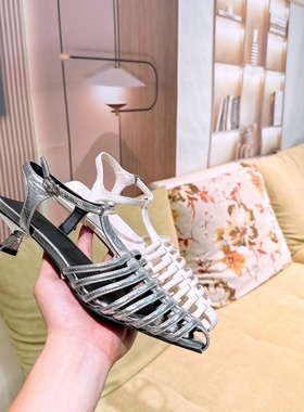 商场撤柜断码法式时尚包头编织凉鞋女气质一字带猪笼鞋G93027-1