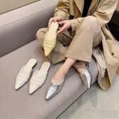 女KD251330 专柜商场撤柜女鞋 夏外穿尖头百搭高级感包头拖鞋