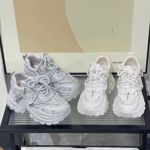 真皮！专柜商场撤柜断码厚底水钻网面休闲老爹鞋女Z32059-29