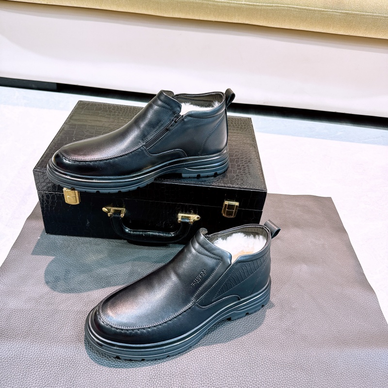 真皮+羊毛！！头层牛皮！专柜男鞋加绒商务皮鞋男秋冬短靴5816