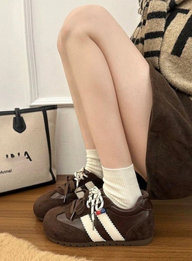 真皮+绒里！内增高！商场断码时尚洋气休闲德训鞋女M5-7609-19A