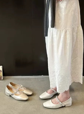 专柜商场撤柜断码方头水钻一字带玛丽珍鞋女浅口单鞋Z53821-02