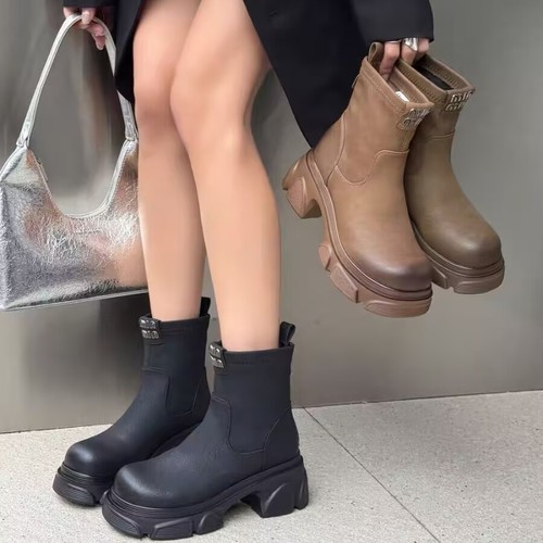 专柜折扣商场撤柜女鞋厚底马丁靴短靴女洋气时尚百搭Z532372-1A