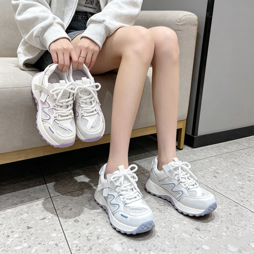 真皮+单网！专柜商场撤柜断码厚底夏季休闲阿甘鞋老爹鞋女2618-60