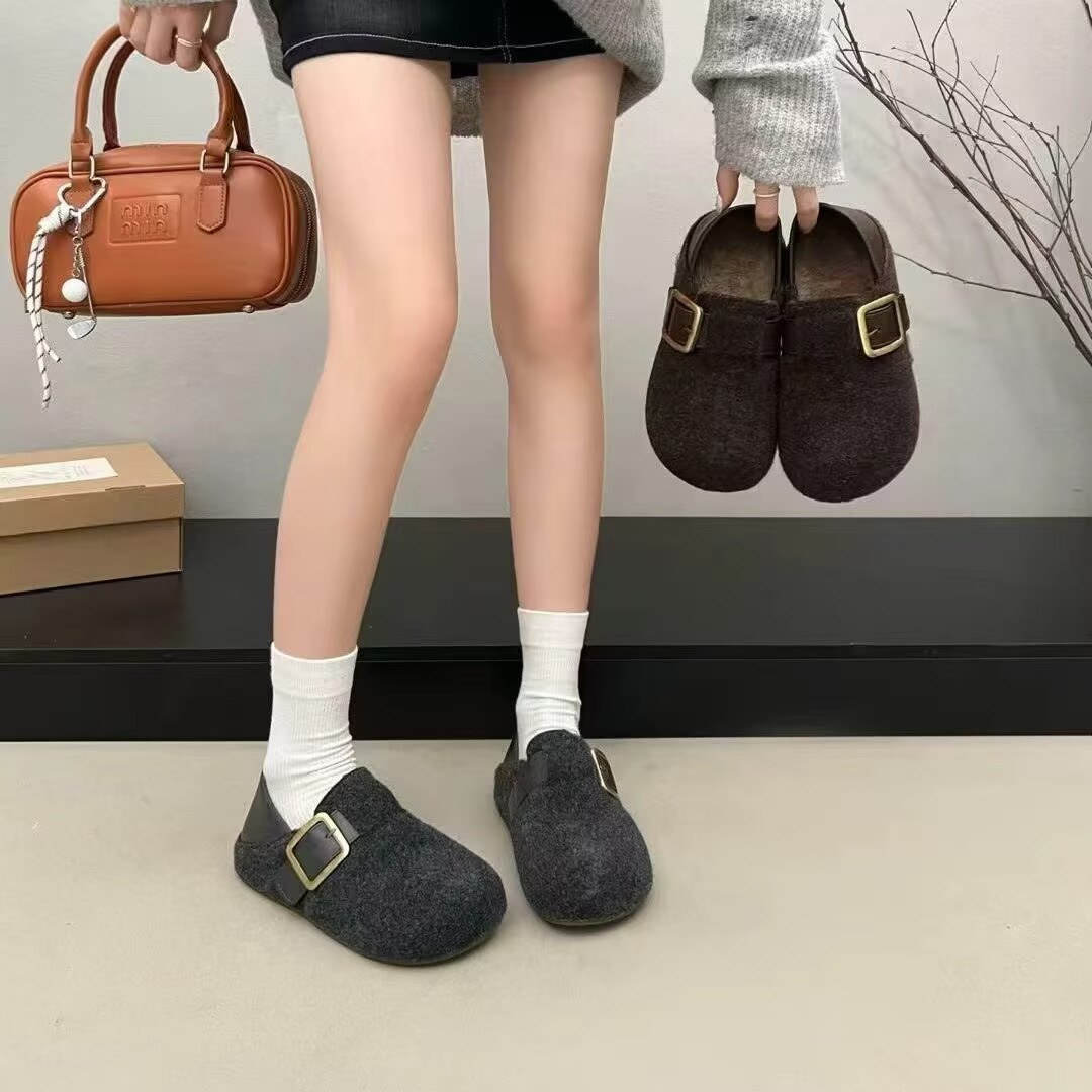真皮!专柜商场撤柜厚底圆头勃肯