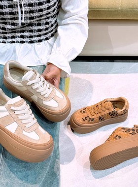 真皮！专柜商场撤柜断码女鞋平底厚底休闲鞋女德训鞋女M1-738902