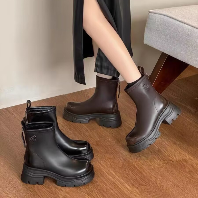 专柜折扣商场撤柜处理女鞋厚底短靴女舒适百搭时尚洋气G718365-7A