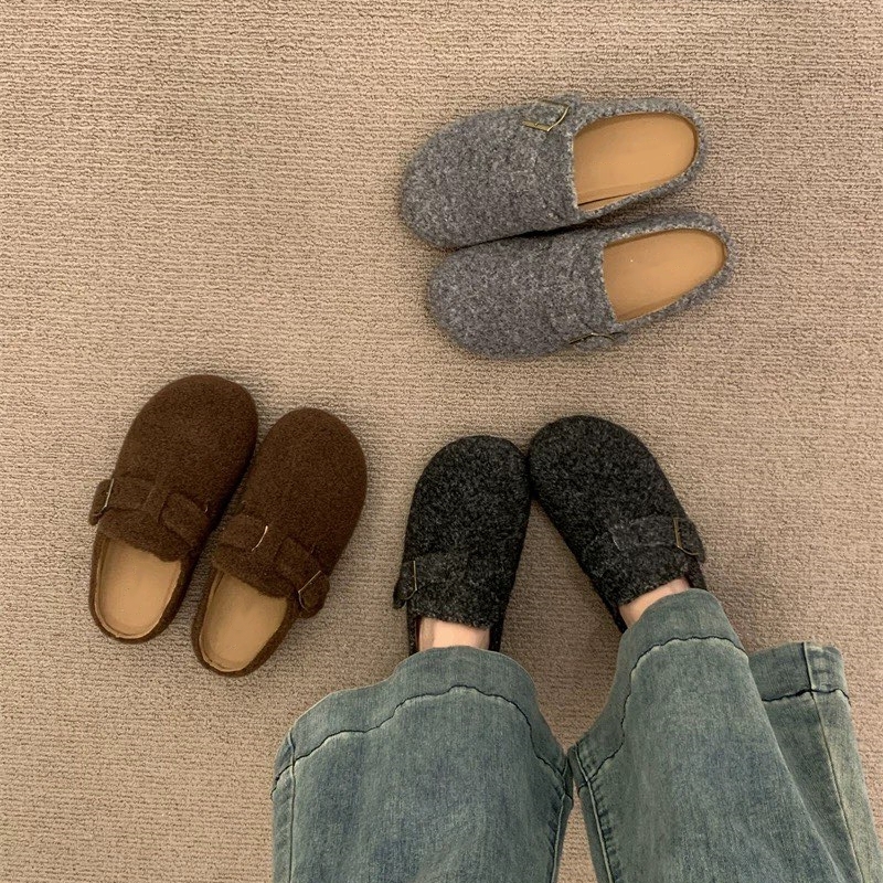 时尚舒适勃肯包头半拖懒人鞋女