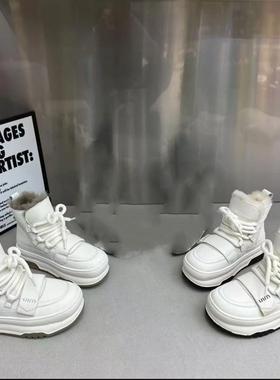 真皮！绒里！厚底雪地靴女冬季加绒加厚保暖棉鞋女Z3-21051-1A