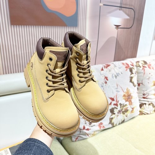 真皮厚底马丁靴女英伦复古大头