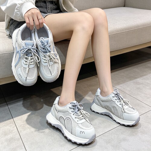 真皮+透网！专柜商场撤柜断码厚底轻便休闲老爹鞋女Z7-871931
