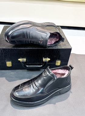 真皮头层牛皮！加绒里！专柜折扣断码男鞋高帮短靴男时尚23107