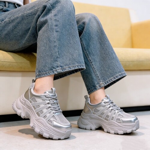 真皮！厚底老爹鞋！专柜折扣断码特价女鞋休闲鞋女轻便洋气B63186