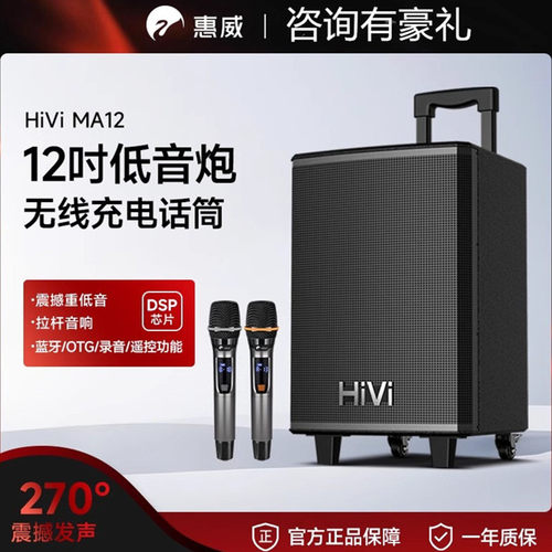 惠威户外移动拉杆音响12寸重低音