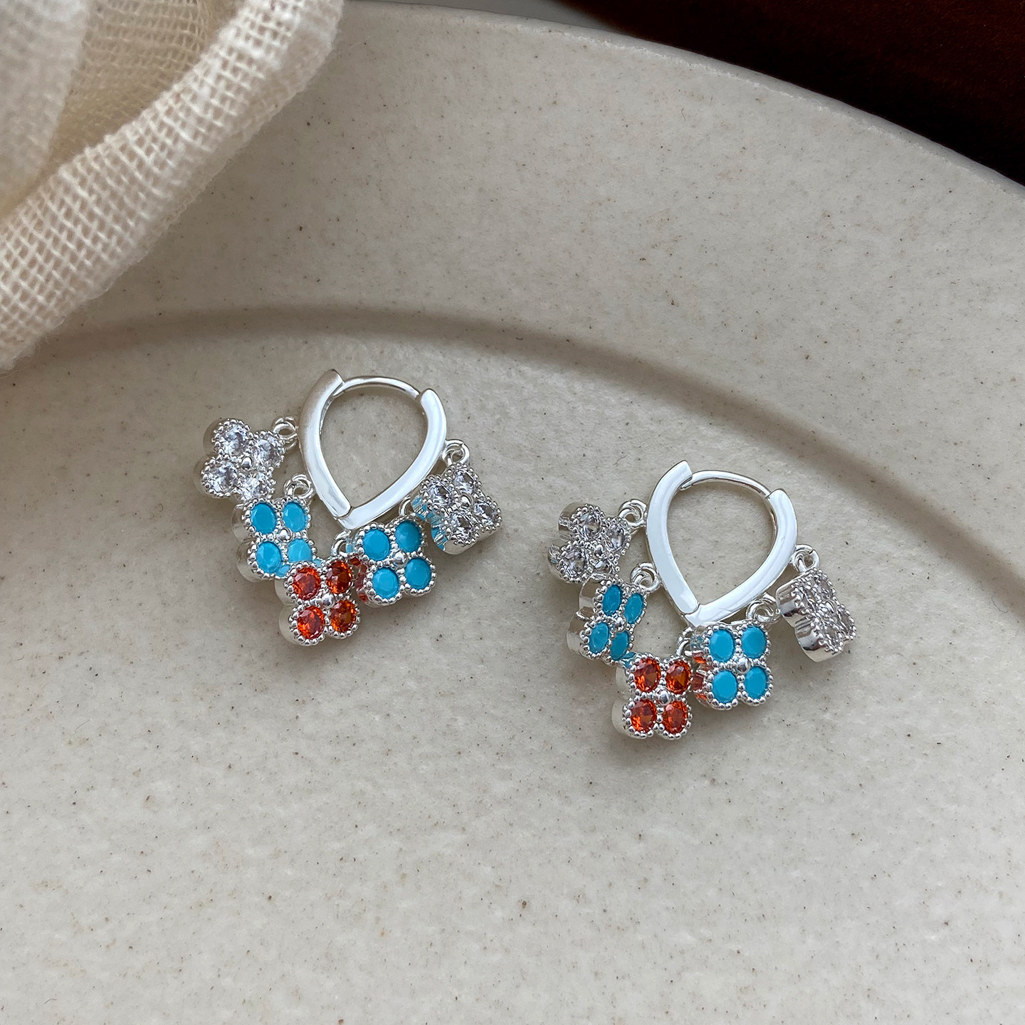 时尚轻奢巨好看独特漂亮花朵耳环