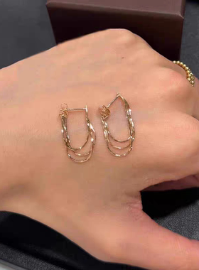 前后戴3层流苏耳环925银针耳钉轻奢高级感独特耳饰2025新款爆款女