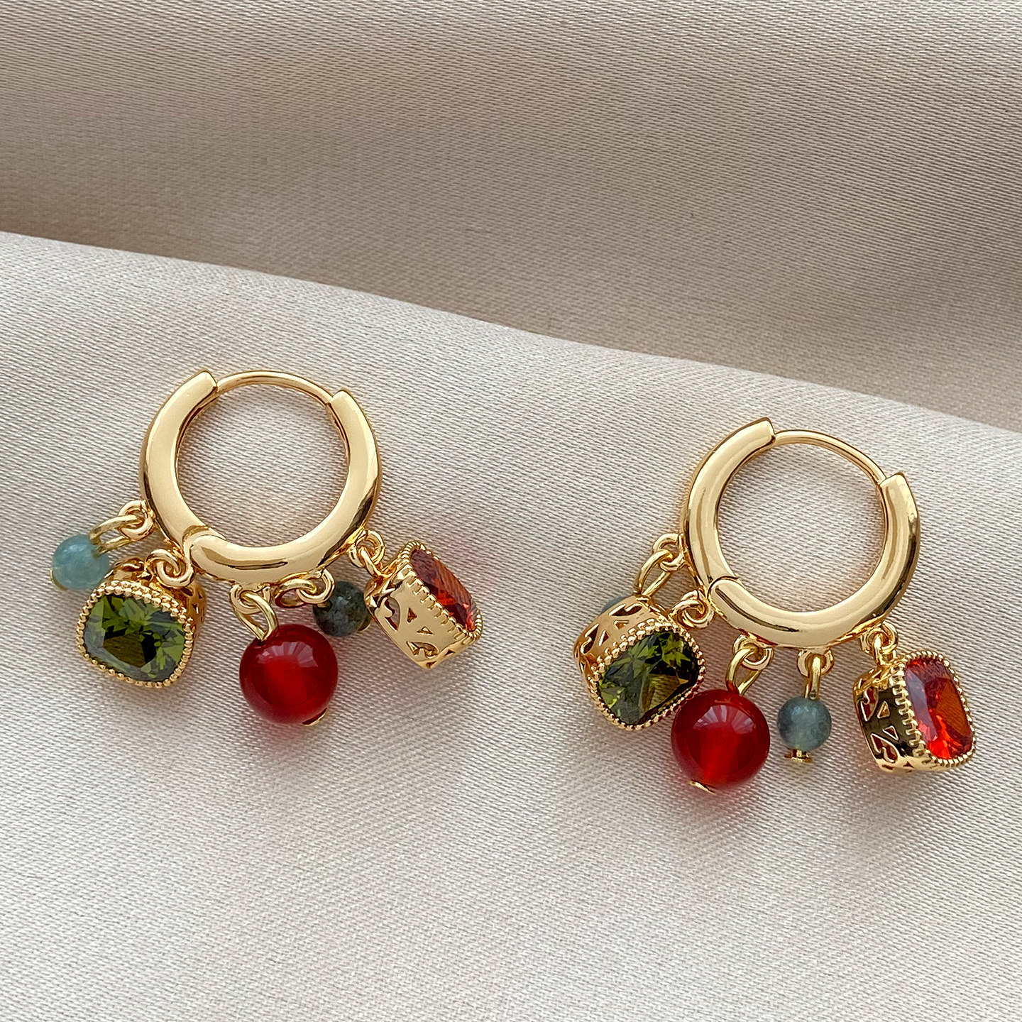 小众设计感耳扣彩色撞色几何方糖珠珠流苏高级耳环女2026新款爆款,饰品/流行首饰/时尚饰品新,耳环,淘宝优惠券,粉丝福利购,淘宝优惠卷