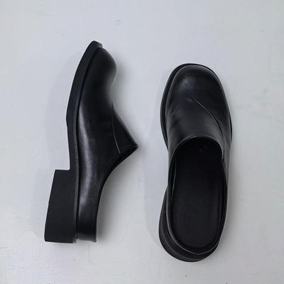 夏季透气半包拖鞋男款一脚蹬厚底增高休闲外穿德比博肯包头半拖鞋