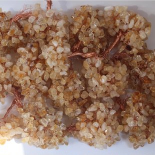 diy手工串好铜丝水晶颗粒 水晶招财树发财树摇钱树摆件半成品材料