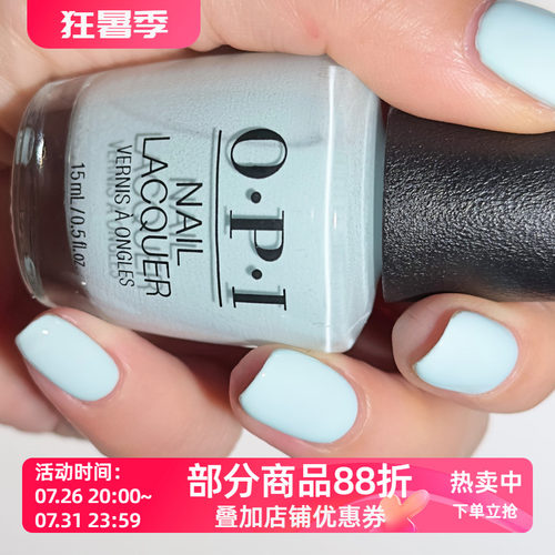 美国OPI指甲油M83 mexico city move-mint低饱和冰雾浅薄荷蓝绿色